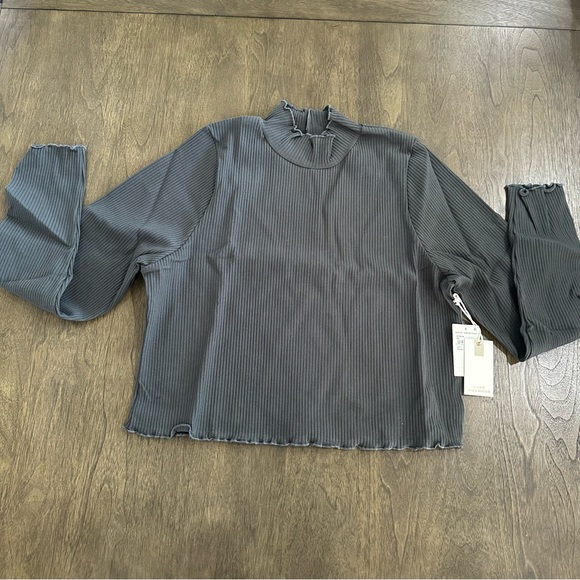 NWT Good American Mock Neck Rib Top Ink Color Size 6 (3XL) - Picture 3 of 7